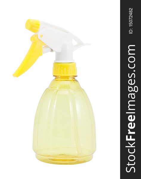 Yellow Plastic sprayer on a white background