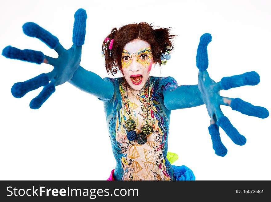 Creative Body-art Painted On A Woman