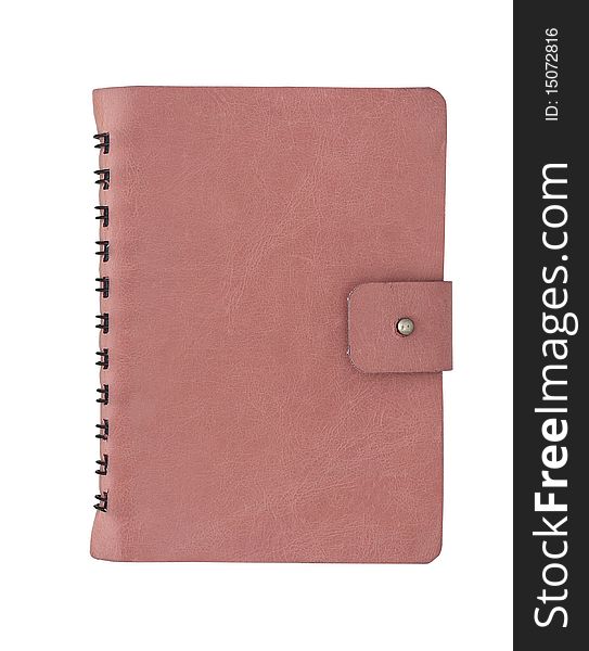 Pink notebook on a white background. Pink notebook on a white background