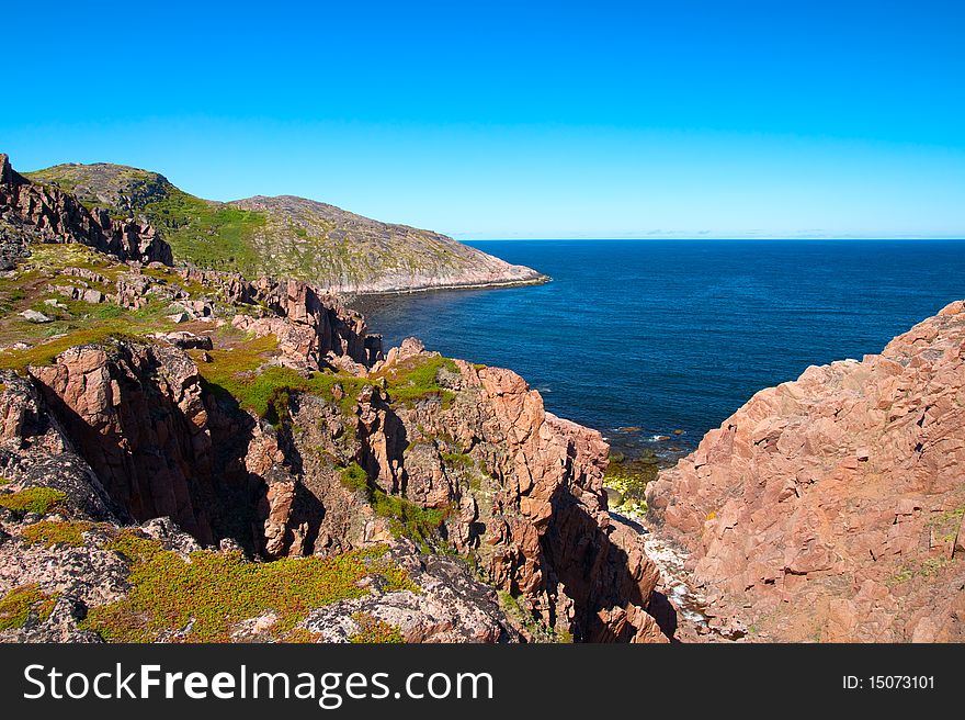 Coast of Kola Peninsula. Teriberka. Atlantic Ocean