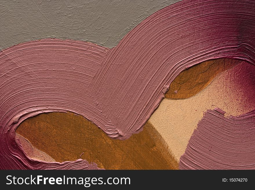 a closeup of an abstract background of thick brush strocks on a wooden surface