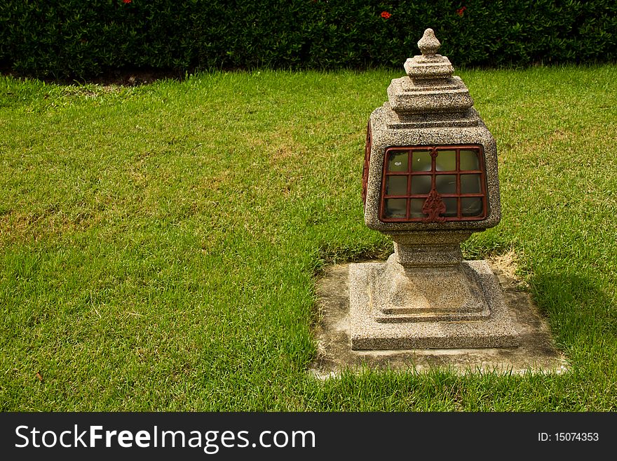 Lamp garden on lawn in thai art. Lamp garden on lawn in thai art