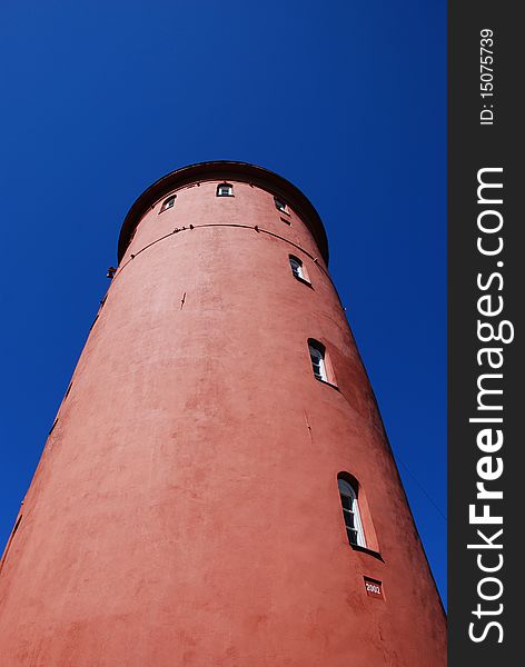 Slitere Lighthouse on a blue sky, Latvia