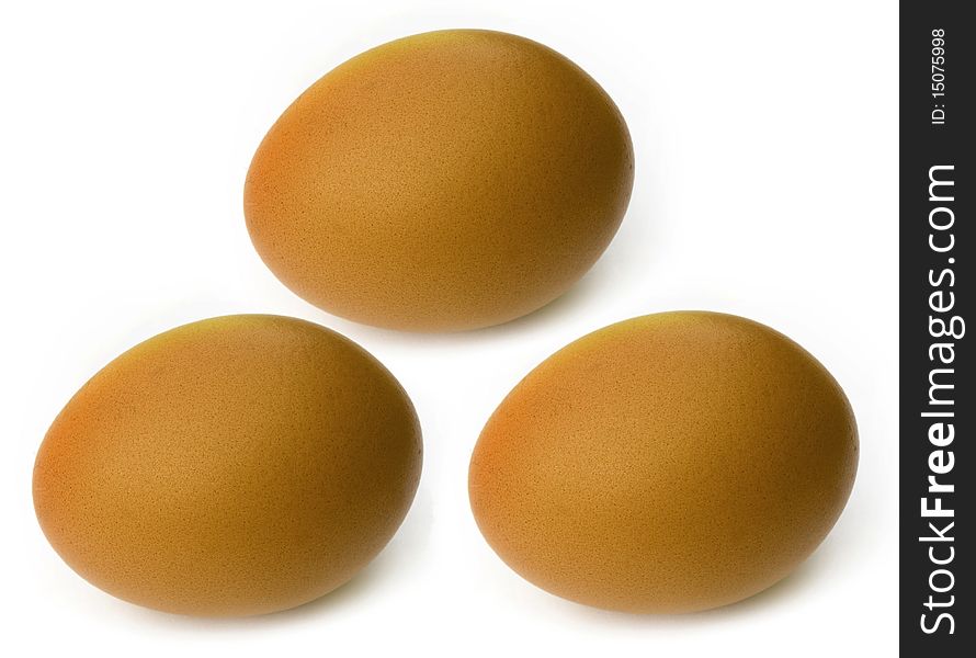 Brown egg isolated on the white background