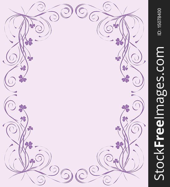 Floral frame for design, . High resolution JPEG and EPS-8 files included.