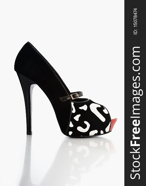 Black and white women shoe. Black and white women shoe