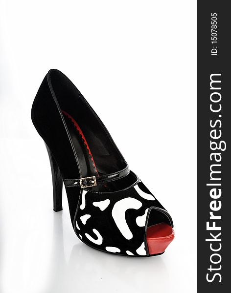 Black and white women shoe. Black and white women shoe