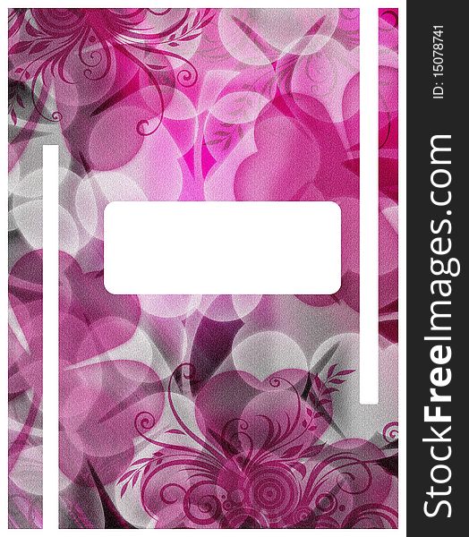 A beautiful invitation card in pink and white flowers background