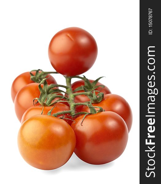 Fresh raw tomatoes isolated on white. Fresh raw tomatoes isolated on white