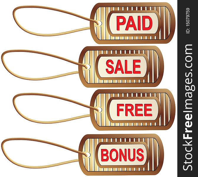 Set of gold tags for best sales. Vector illustration.