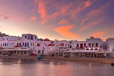 Old Harbour In Mykonos, Greece Royalty Free Stock Photography