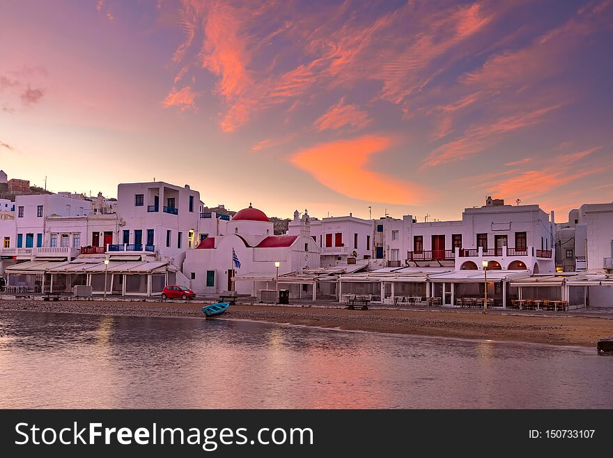 Old Harbour In Mykonos, Greece