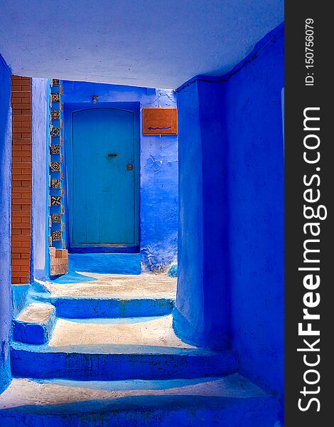 Chefchaouen, A City With Blue Painted Houses. A City With Narrow, Beautiful, Blue Streets