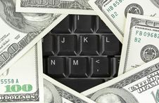 Computer Keyboard And Money Stock Photo