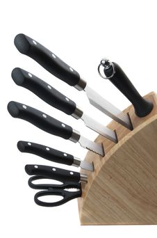 Collection Of Kitchen Knives Royalty Free Stock Photo