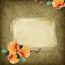 Vintage Card For The Holiday With Flowers Royalty Free Stock Photos Vintage Card For The Holiday With Flowers Royalty Free Stock Photos