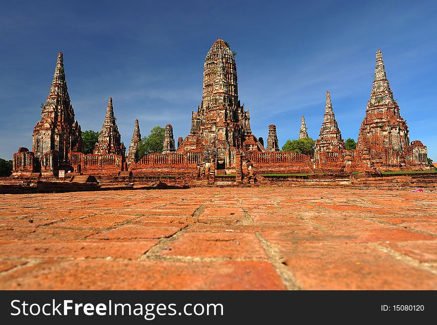 Ruined wat chaiwattanaram,ayutthaya, thailand