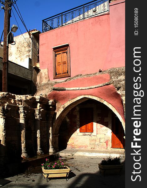 Old greec building structure, picture of creta island. Old greec building structure, picture of creta island