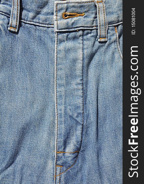 Front of blue jeans texture surface