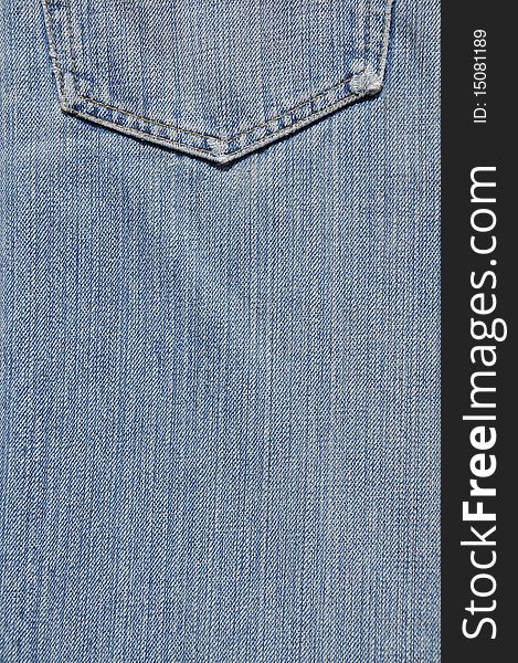 Back pocket texture surface on blue jean