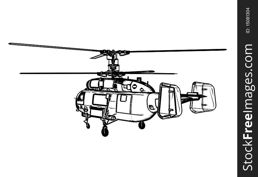 Helicopter isolated over white background.