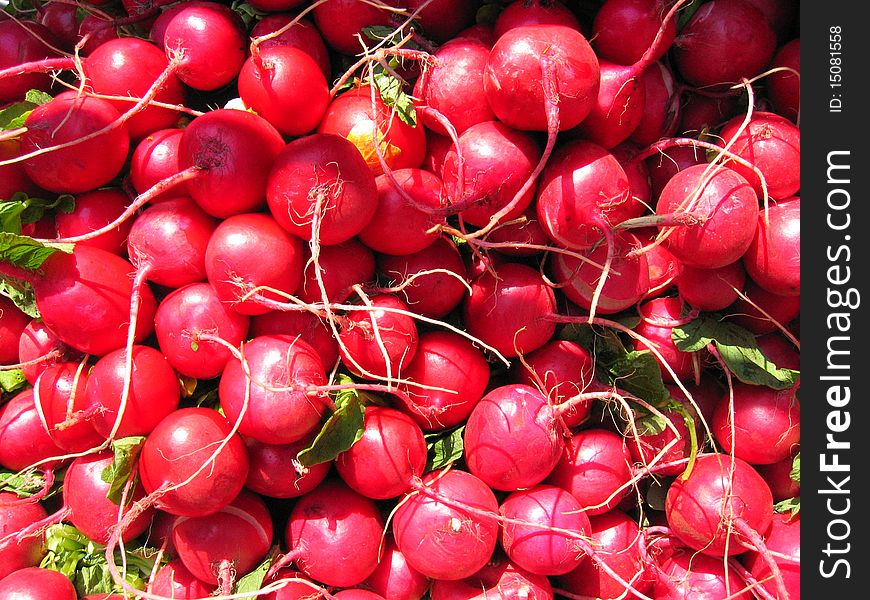 Radishes at a farmer's market