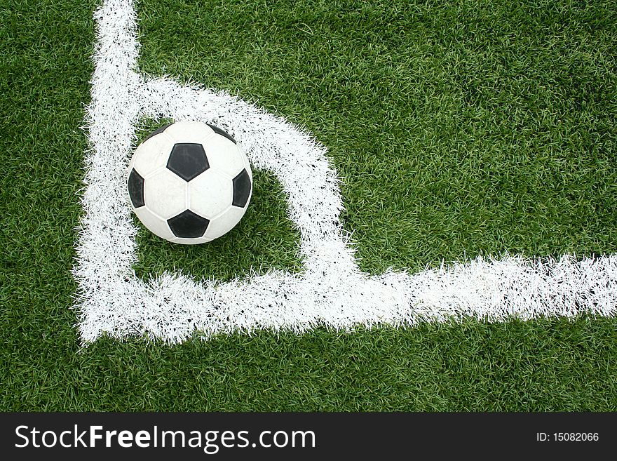 Corner kick with soccer ball