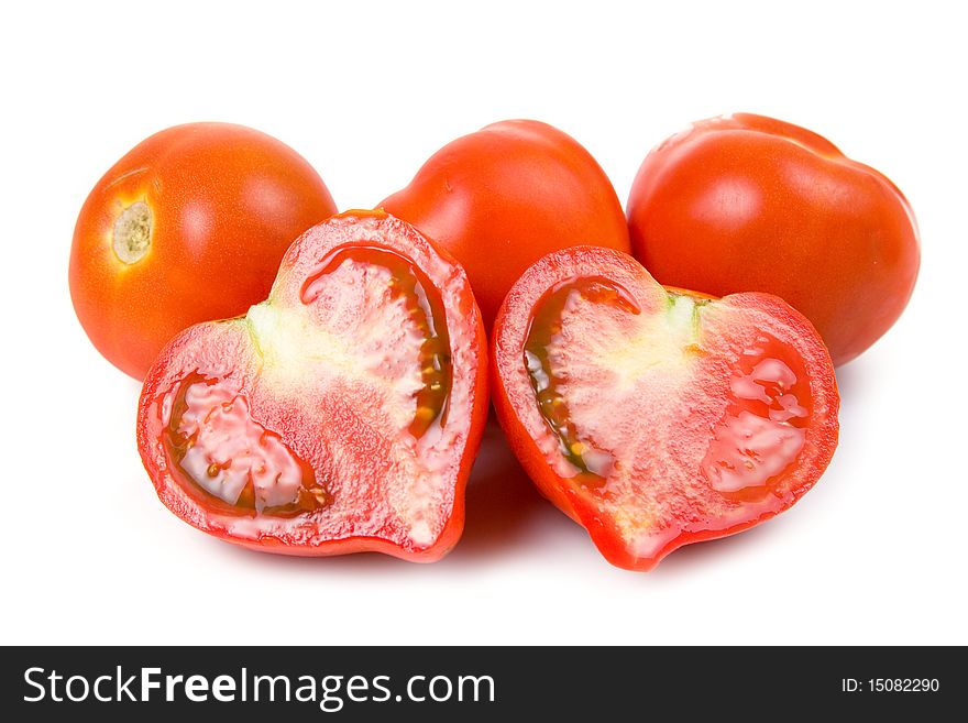 Tomatoes isolated on a white background