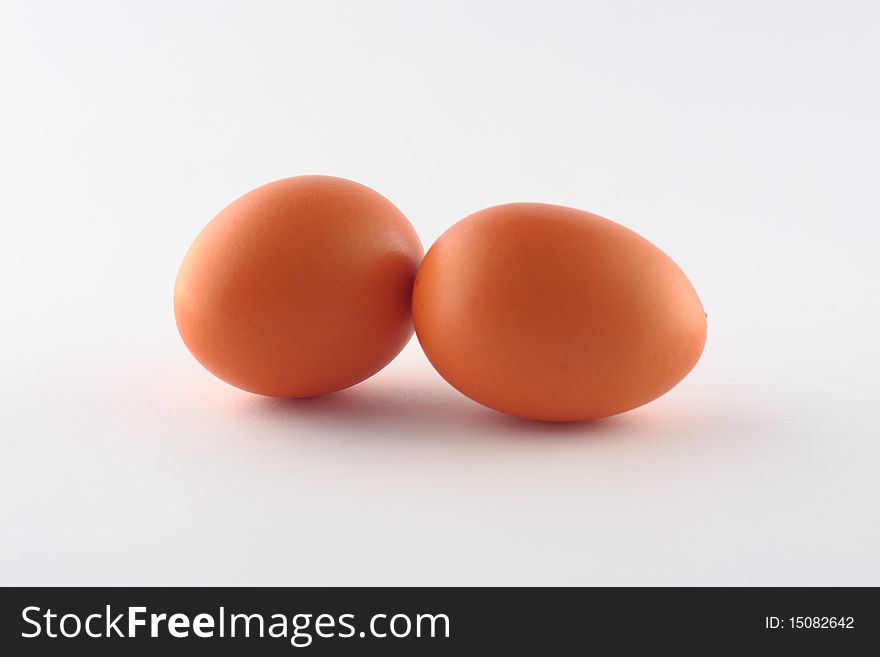 Four brown eggs isolated on a white background. Four brown eggs isolated on a white background