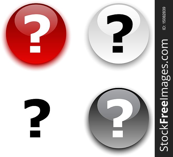 Question glossy round circle buttons. Question glossy round circle buttons.