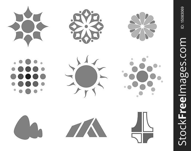 Nine vector logo and design elements