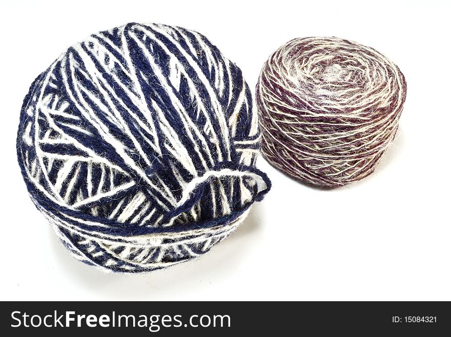 Colored balls of yarn