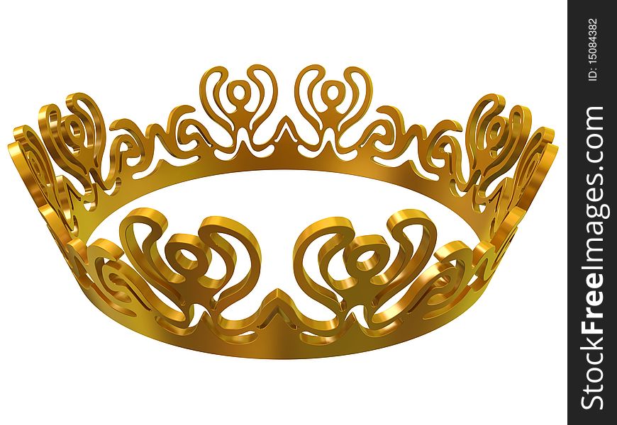Gold royal crown isolated on a white background