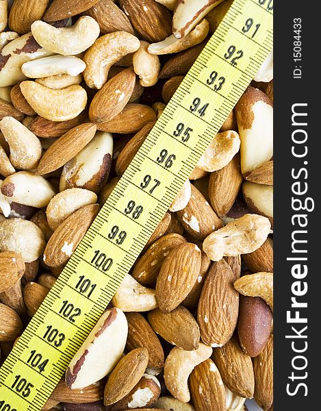 Background of various mixed nuts. Background of various mixed nuts