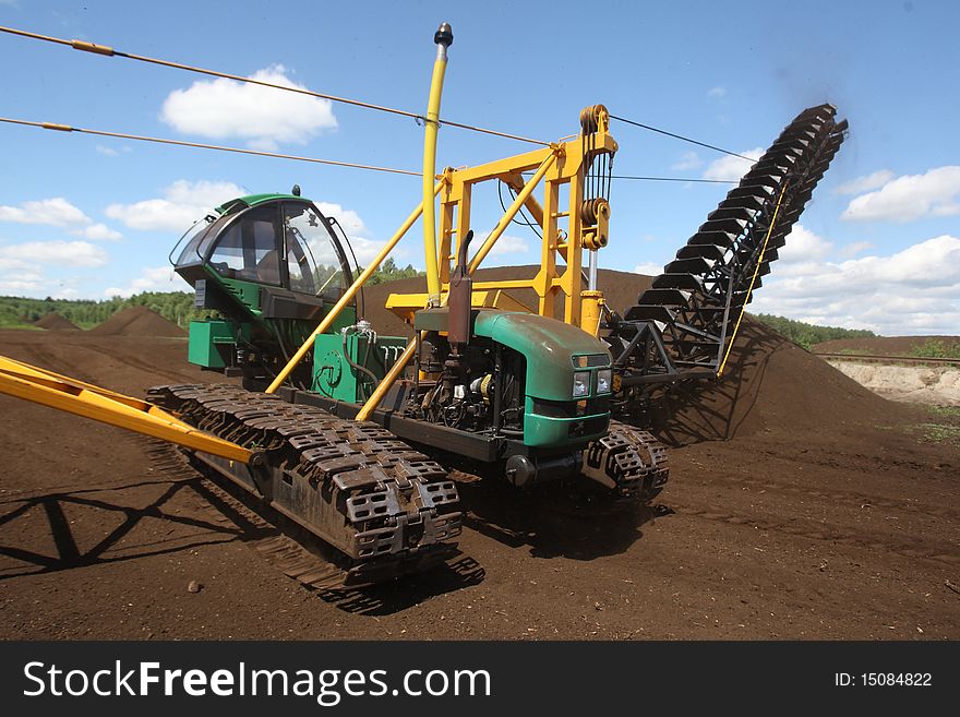 Tractor at field in summer