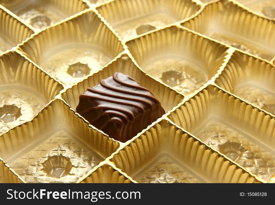 Detail of single chocolate candy