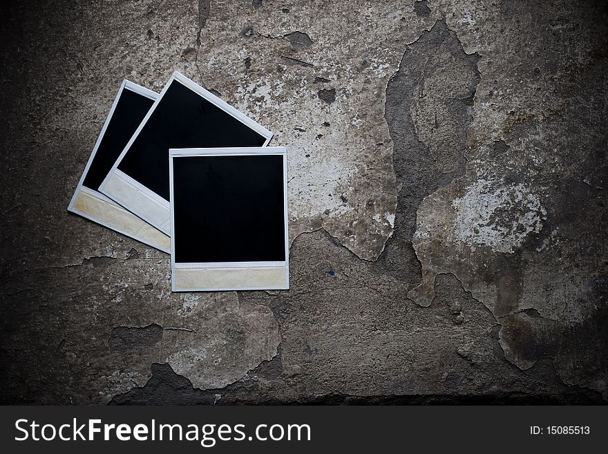 Photo-frameworks on a background of an old, dirty surface. Photo-frameworks on a background of an old, dirty surface