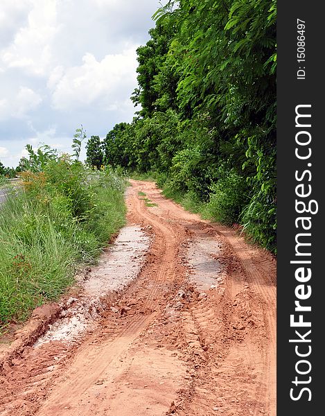 Clay s curve road with sky