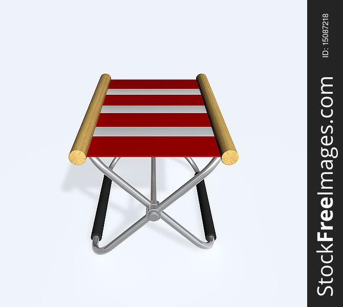 3d image with a folding stool.