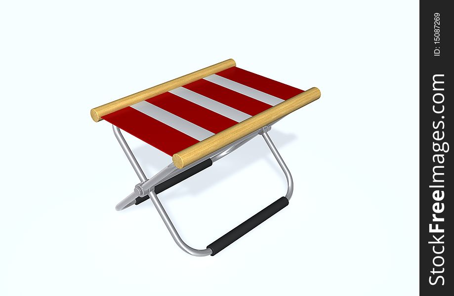 3d image with a folding stool.