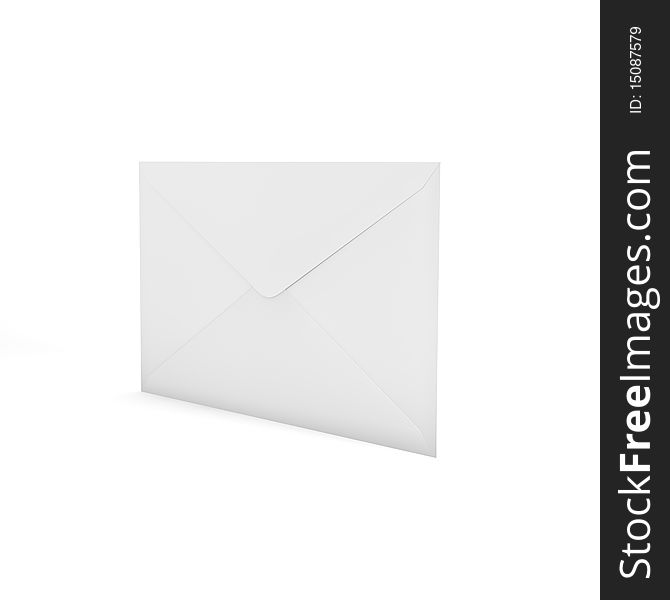 3d Rendered Envelope. Three-dimensional,  isolated on white