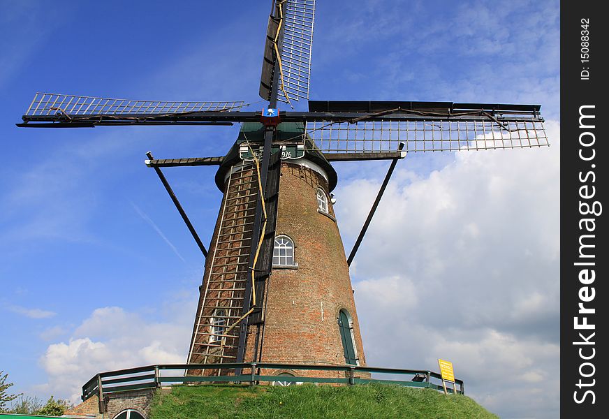 Old dutch windmill on a sunny day