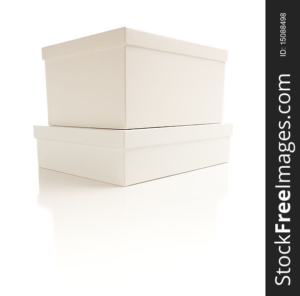 Stacked White Boxes With Lids Isolated