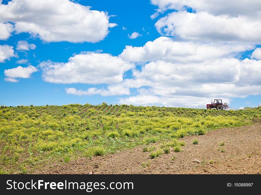 Tractor on a field