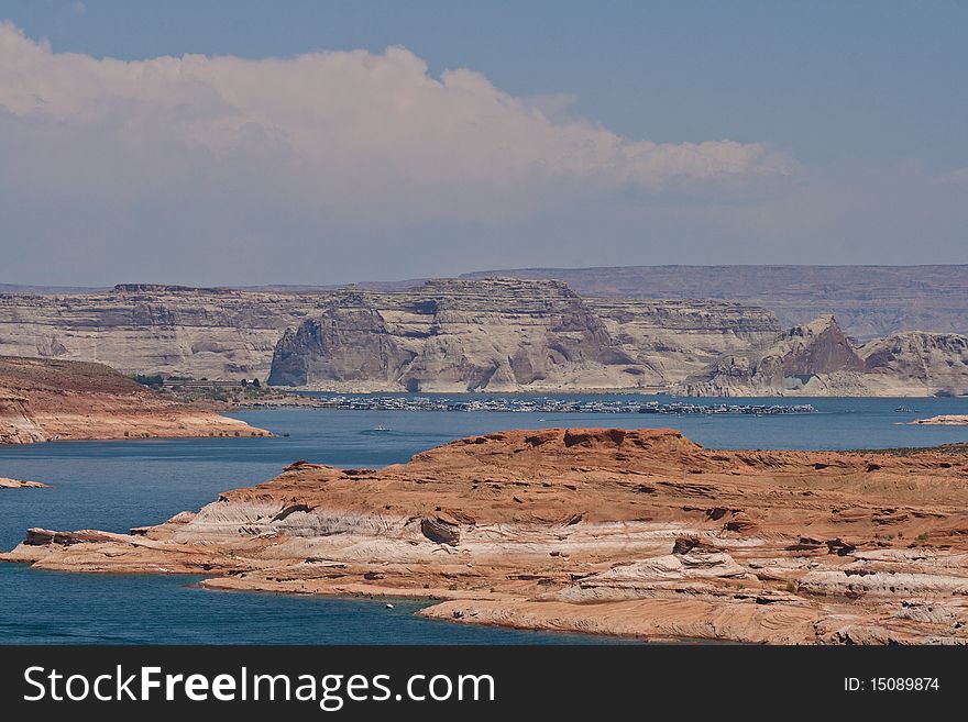 Lake Powell in the middle of the desert.