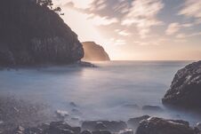 Free Sunset  In Vidiago Beach In Llanes, Asturias, Spain Royalty Free Stock Image - 150843936