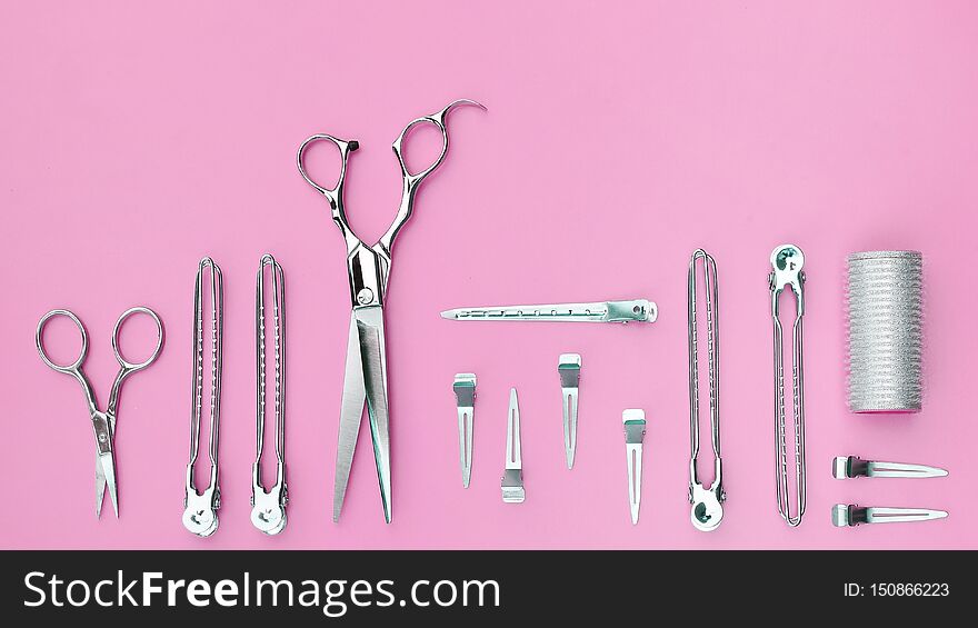 Set of professional hairdresser tools