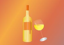 White Wine Glass And Wine Bottle Royalty Free Stock Images White Wine Glass And Wine Bottle Royalty Free Stock Images