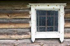 Old Window In A Wooden Wall Stock Images Old Window In A Wooden Wall Stock Images