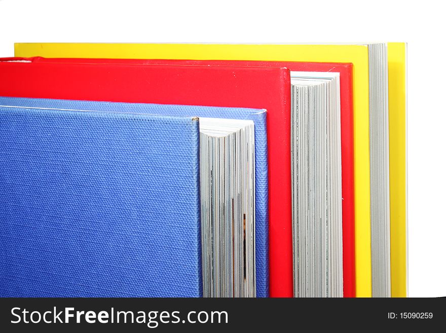 Close up of closed text book isolated. Close up of closed text book isolated